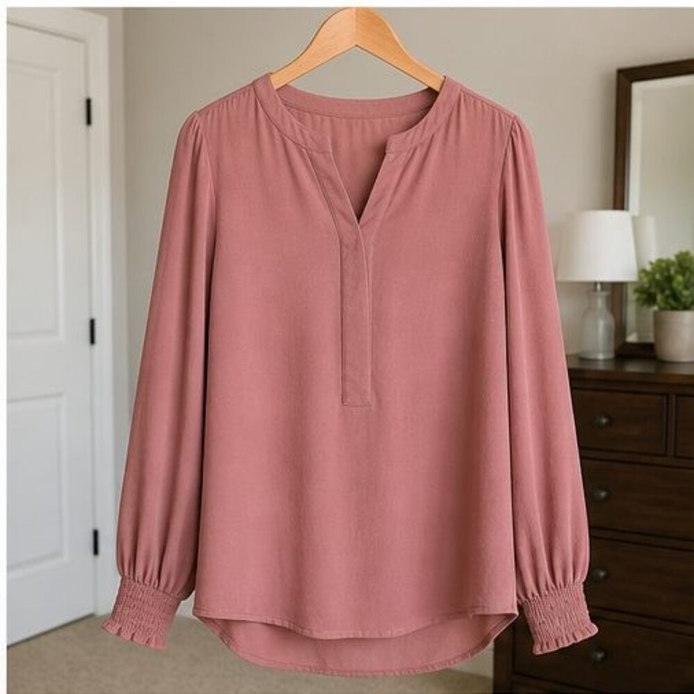 Mauve Ruffle Blouse